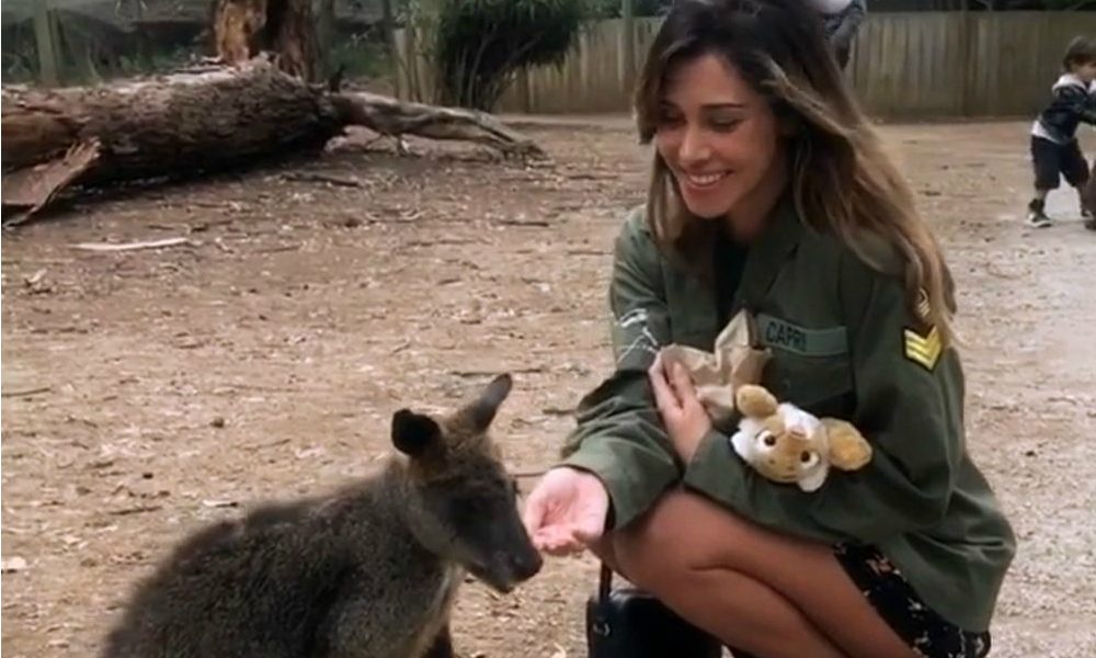 Belén Rodriguez e i canguri australiani [VIDEO]