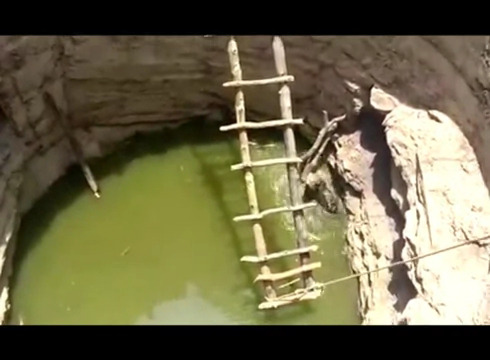 Leopardo cade in un pozzo e rischia di annegare: le autorità intervengono cosi [VIDEO]